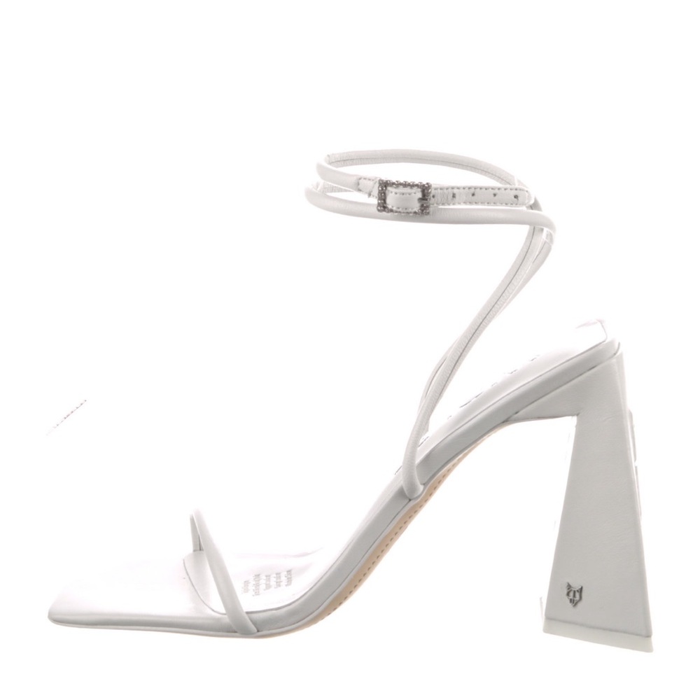 Naked Wolfe White Vergie Sheep Leather Strappy Heels Size 6 NIB